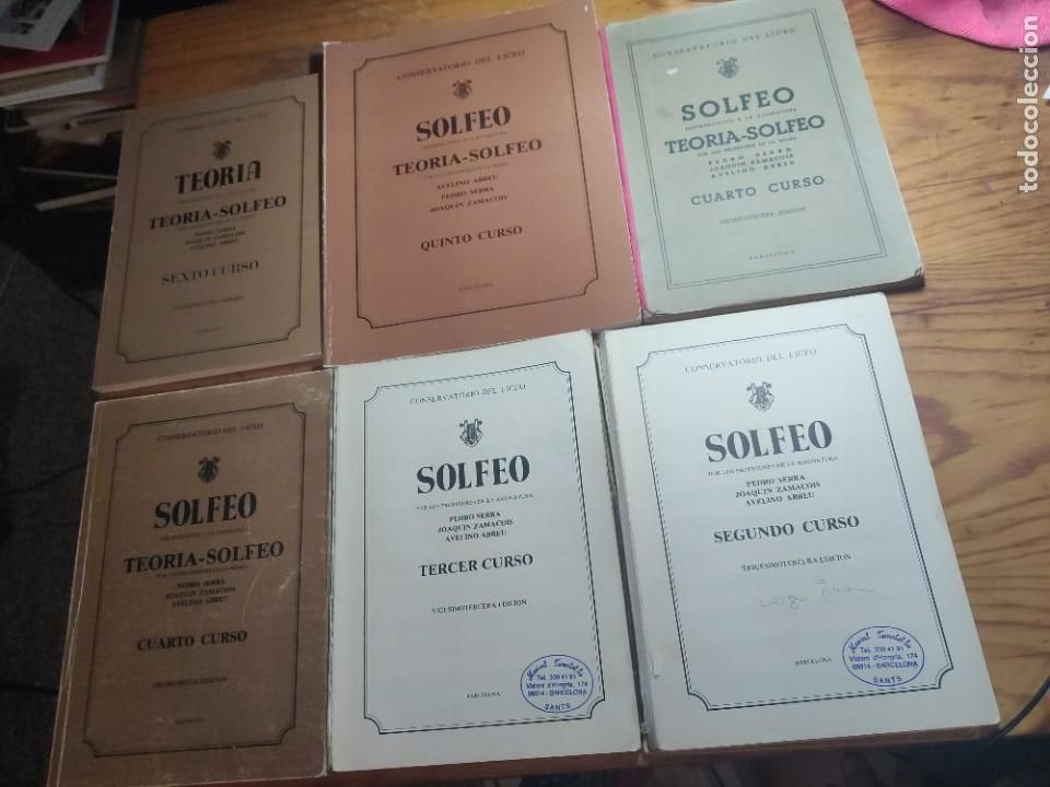 Libros de segunda mano: Solfeo Teoria 2, 3, 4 (2), 5 y 6 CURSO. PEDRO SERRA, JOAQU&Iacute;N ZAMACOIS, AVELINO ABREU.