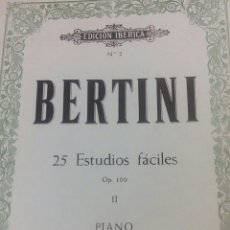 Libros de segunda mano: BERTINI, 25 ESTUDIOS FACILES