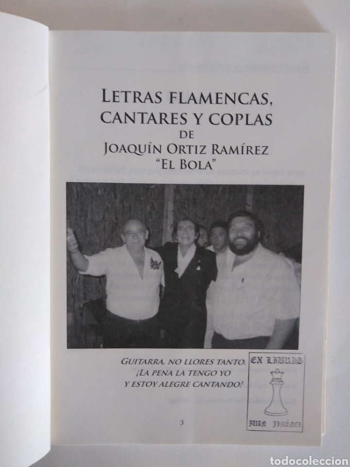 Gebrauchte B&uuml;cher: Letras flamencas, cantares y coplas de Joaqu&iacute;n Ortiz Ram&iacute;rez, El Bola. Ronda.