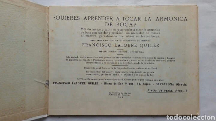 Libros de segunda mano: &iquest;Quieres aprender a tocar la arm&oacute;nica?. Francisco Latorre. - Foto 3
