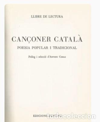 Libros de segunda mano: CAN&Ccedil;ONER CATAL&Agrave; LLIBRE DE LECTURA - Foto 2