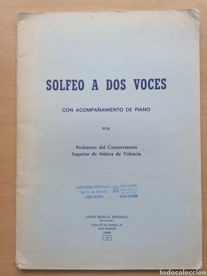Livres d'occasion: SOLFEO A DOS VOCES CON ACOMPA&Ntilde;AMIENTO DE PIANO. UNI&Oacute;N MUSICAL ESPA&Ntilde;OLA