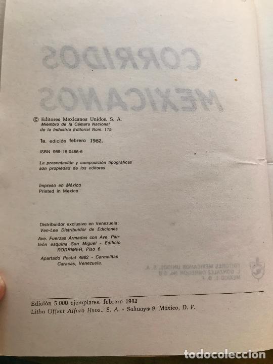Libros de segunda mano: GILBERTO V&Eacute;LEZ. CORRIDOS MEXICANOS. - Foto 3