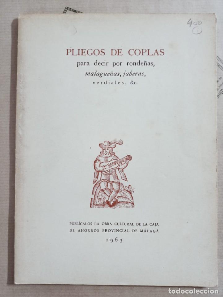 Second hand books: PLIEGOS DE COPLAS PARA DECIR POR RONDE&Ntilde;AS, MALAGUE&Ntilde;AS, JABERAS, VERDIALES, &C.