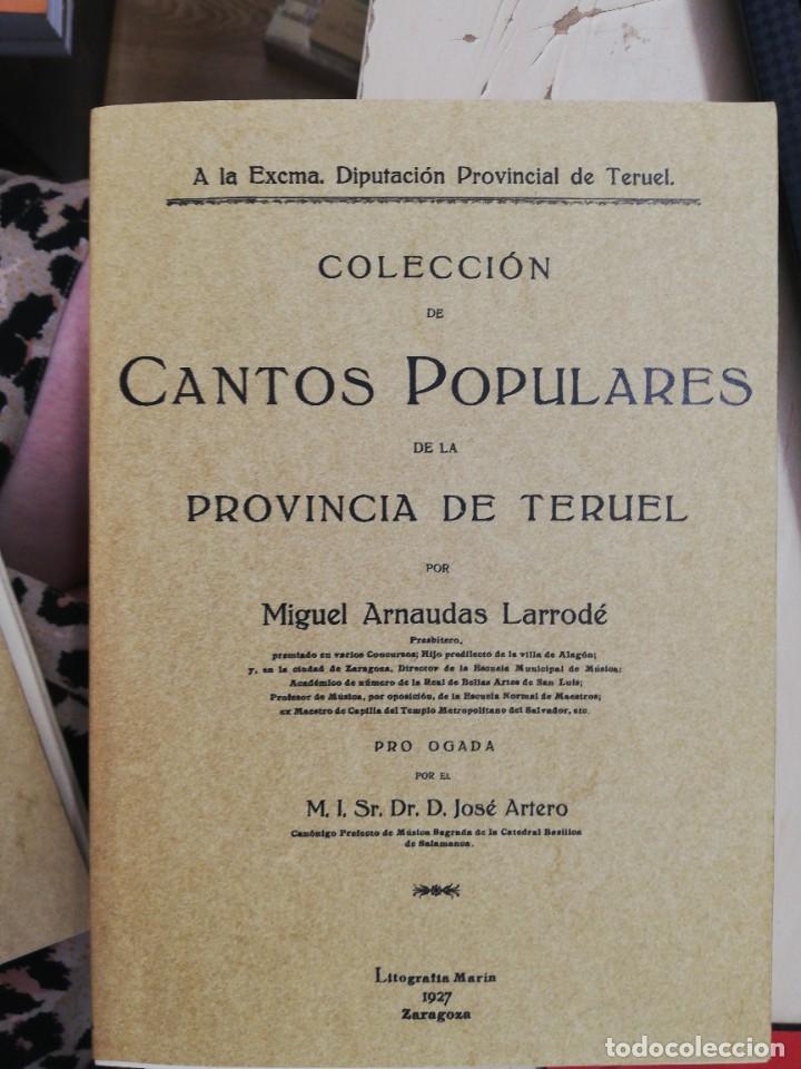 Libri di seconda mano: COLECCION DE CANTOS POPULARES DE LA PROVINCIA DE TERUEL. FACS&Iacute;MIL