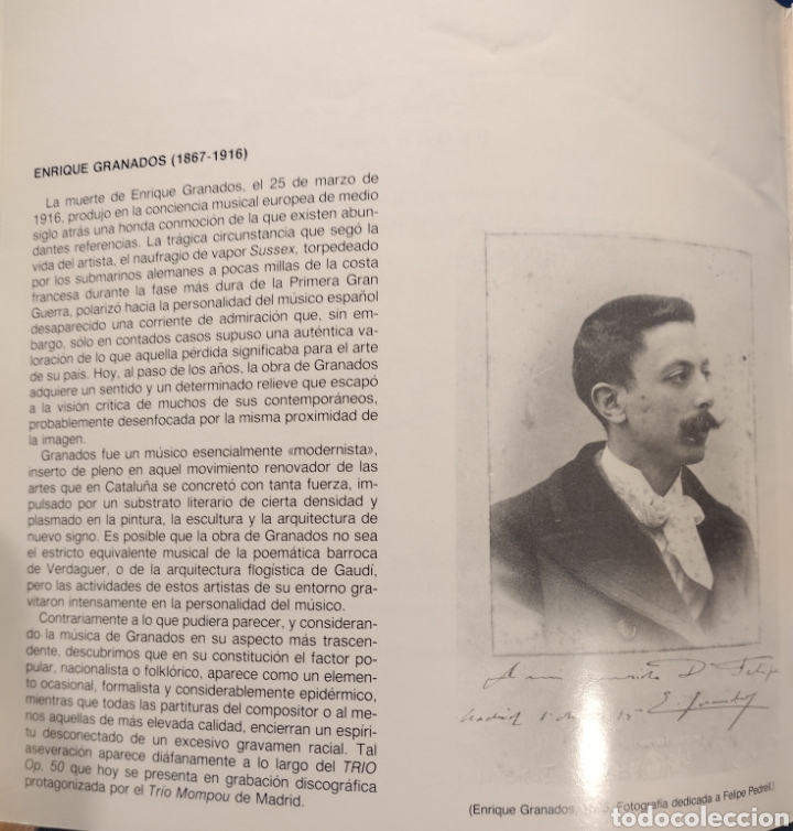Libros de segunda mano: Trio, Op. 50, Enrique Granados (programa de m&agrave;) - Foto 3