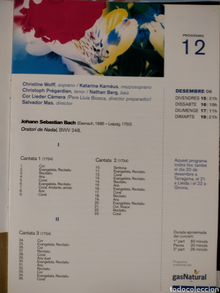 Libros de segunda mano: 3 programes de m&agrave; de LOratori de Nadal de Bach, OBC (2006 i 2007) - Foto 2