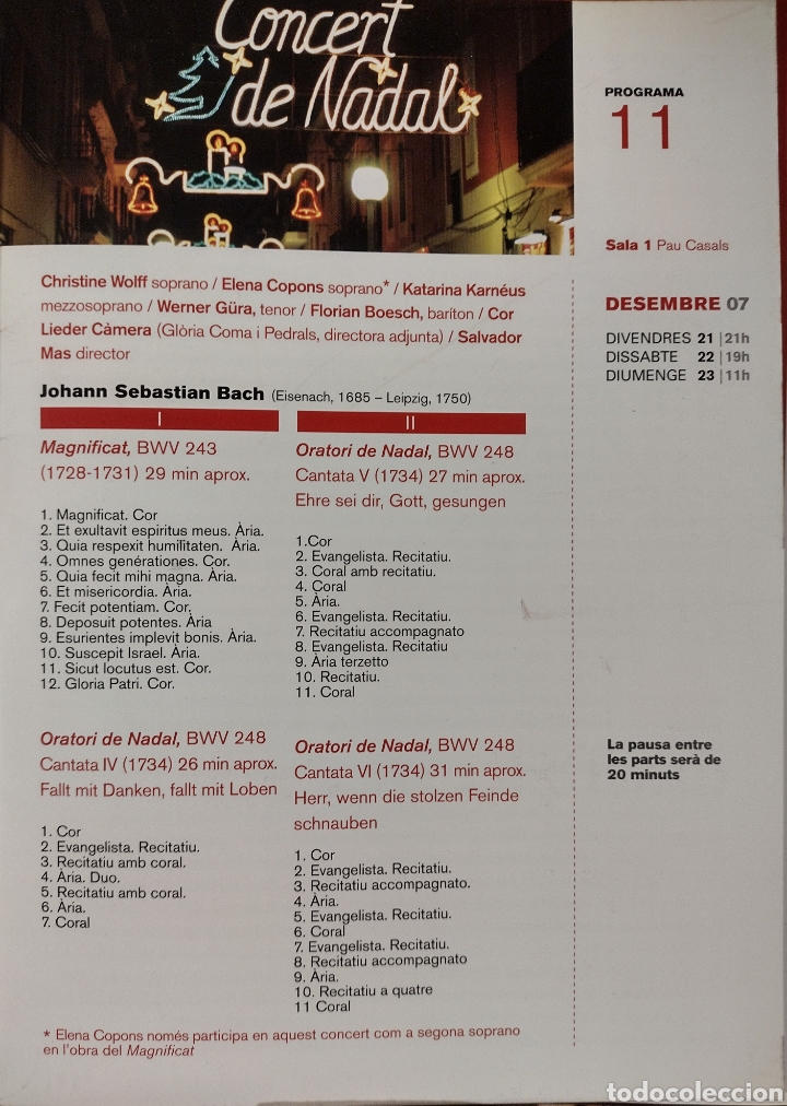 Libros de segunda mano: 3 programes de m&agrave; de LOratori de Nadal de Bach, OBC (2006 i 2007) - Foto 5