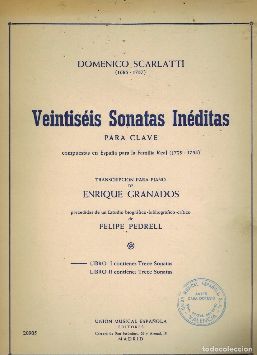 Libri di seconda mano: VEINTIS&Eacute;IS SONATAS IN&Eacute;DITAS, TOMO I (para piano)