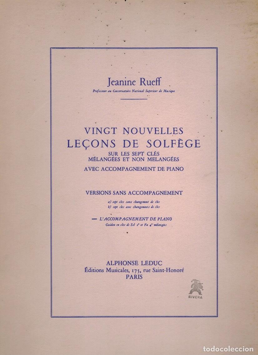 Libros de segunda mano: VINGT NOUVELLES LE&Ccedil;ONS DE SOLFEGE