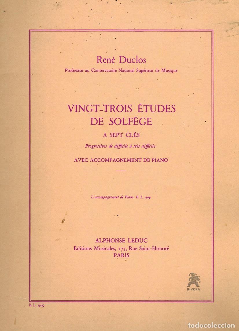 Libros de segunda mano: VINGT - TROIS &Eacute;TUDES DE SOLFEGE