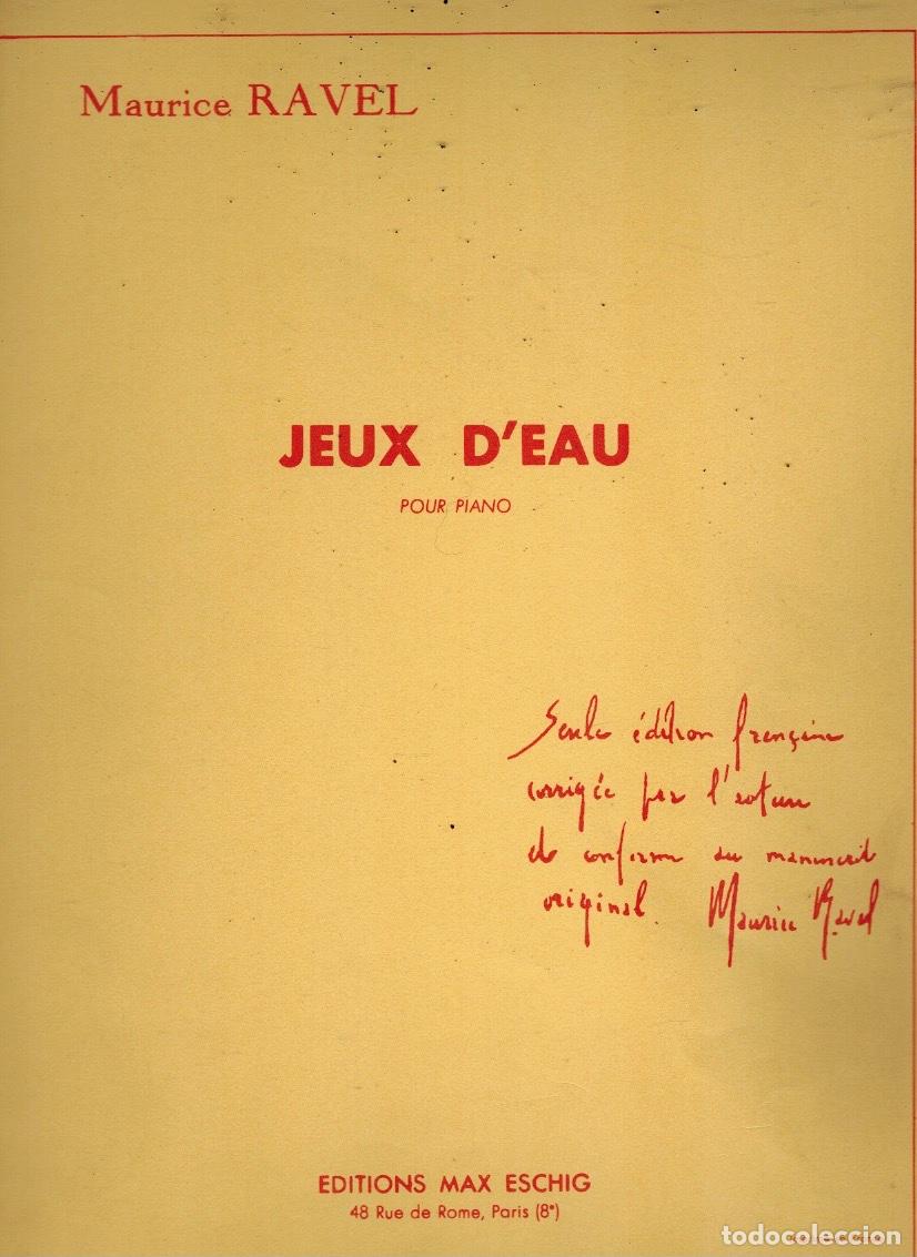 Libros de segunda mano: JEUX D&acute;EAU (para piano)