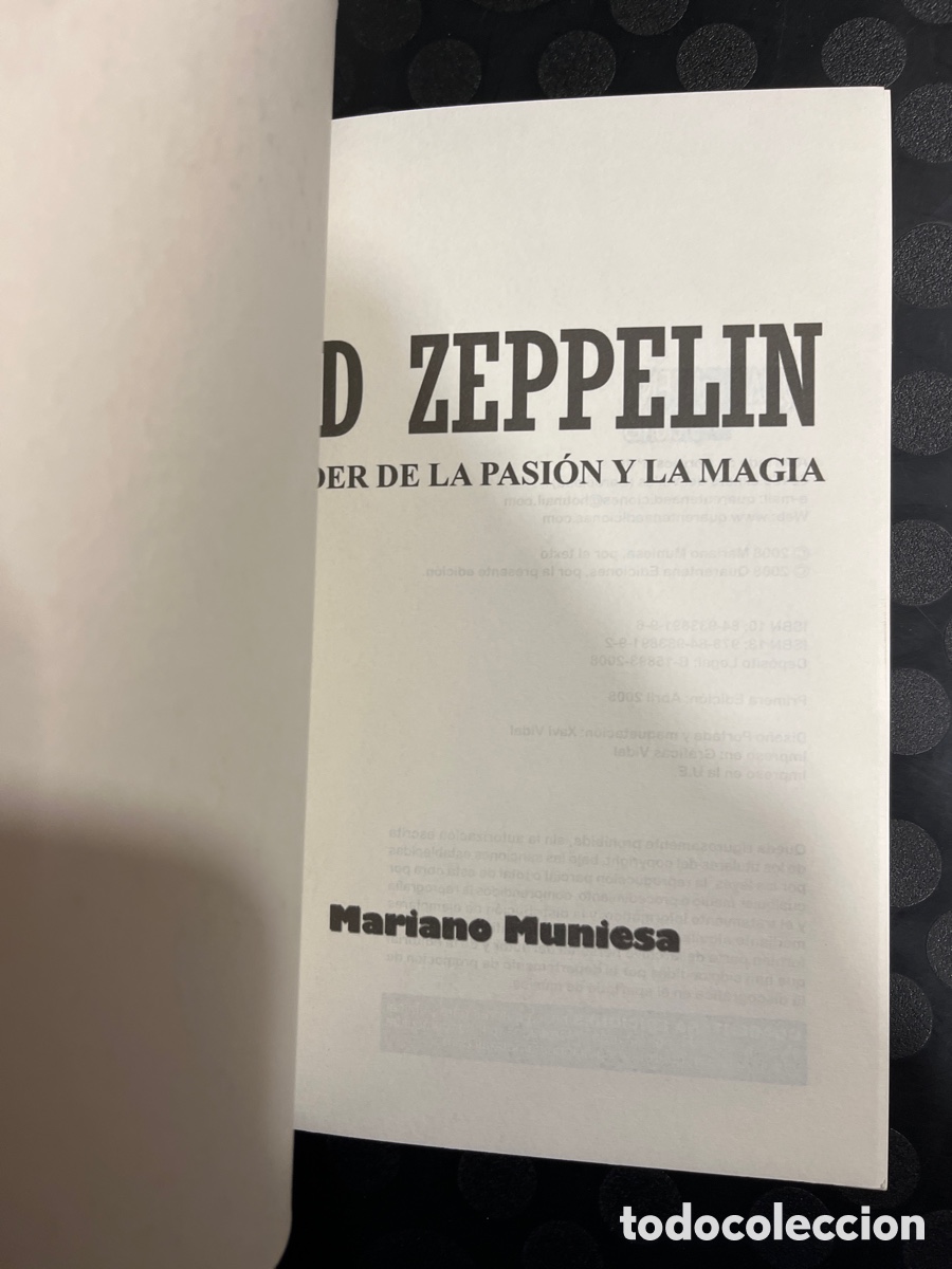 Libros de segunda mano: LED ZEPPELIN : EL PODER DE LA PASI&Oacute;N Y LA MAGIA de MARIANO MUNIESA Ed QUARENTENA ( 2008 ) - Foto 3