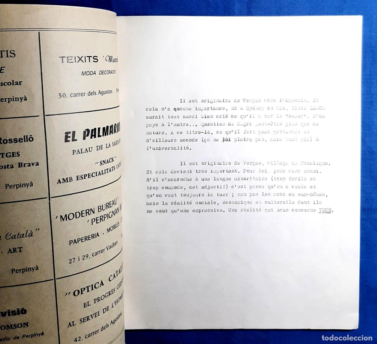 Libros de segunda mano: LLUIS LLACH. PASCAL COMELADE. LLIBRE/PROGRAMA PERPINYA, 1970. MOLT RAR. - Foto 2