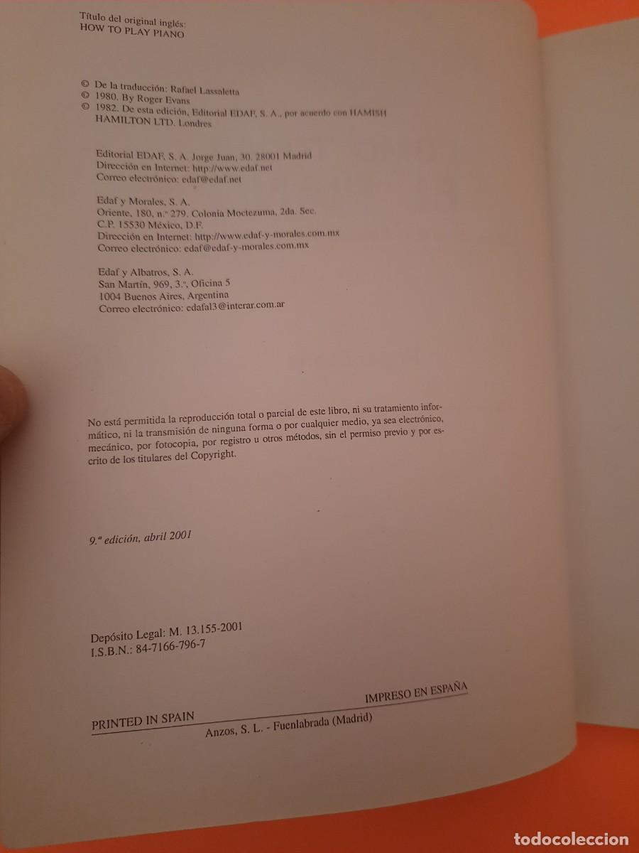 Libros de segunda mano: E1B2 COMO TOCAR EL PIANO ROGER EVANS - Foto 4