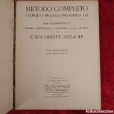 Libros de segunda mano: L-96. METODO COMPLETO TEORICO-PRACTICO PROGRESSIVO. LUIGI ORESTE ANZAGHI. RICORDI MILANO, 1942