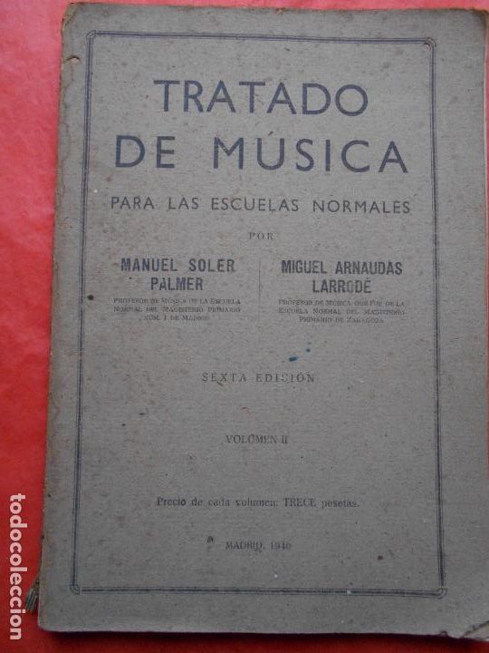 Libros de segunda mano: TRATADO DE M&Uacute;SICA 1.940 - Foto 1
