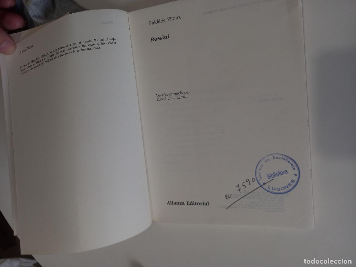 Libros de segunda mano: Rossini. Versi&oacute;n espa&ntilde;ola de Daniel de la Iglesia. - VITOUX, Fr&eacute;d&eacute;ric.-1989 168pp - - Foto 2
