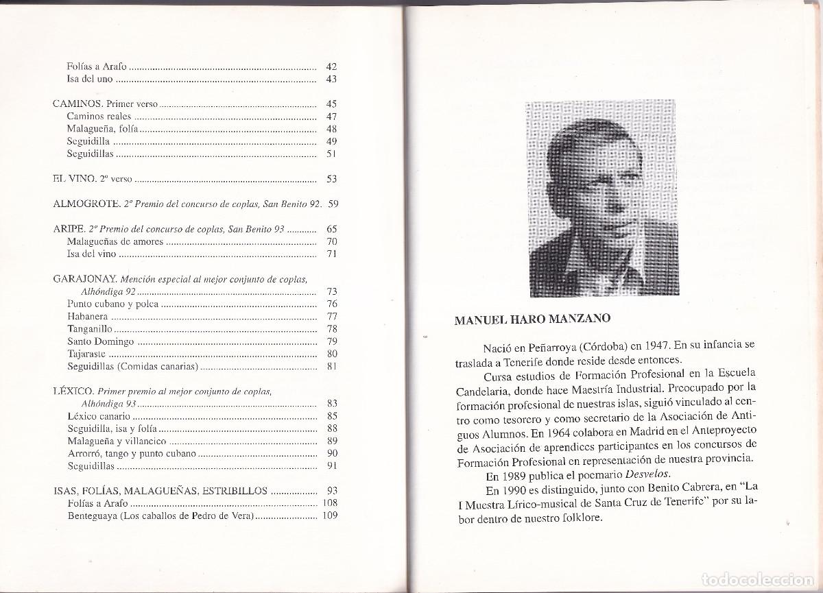 Libros de segunda mano: COPLAS CANARIAS MANUEL HARO MANZANO - Foto 3