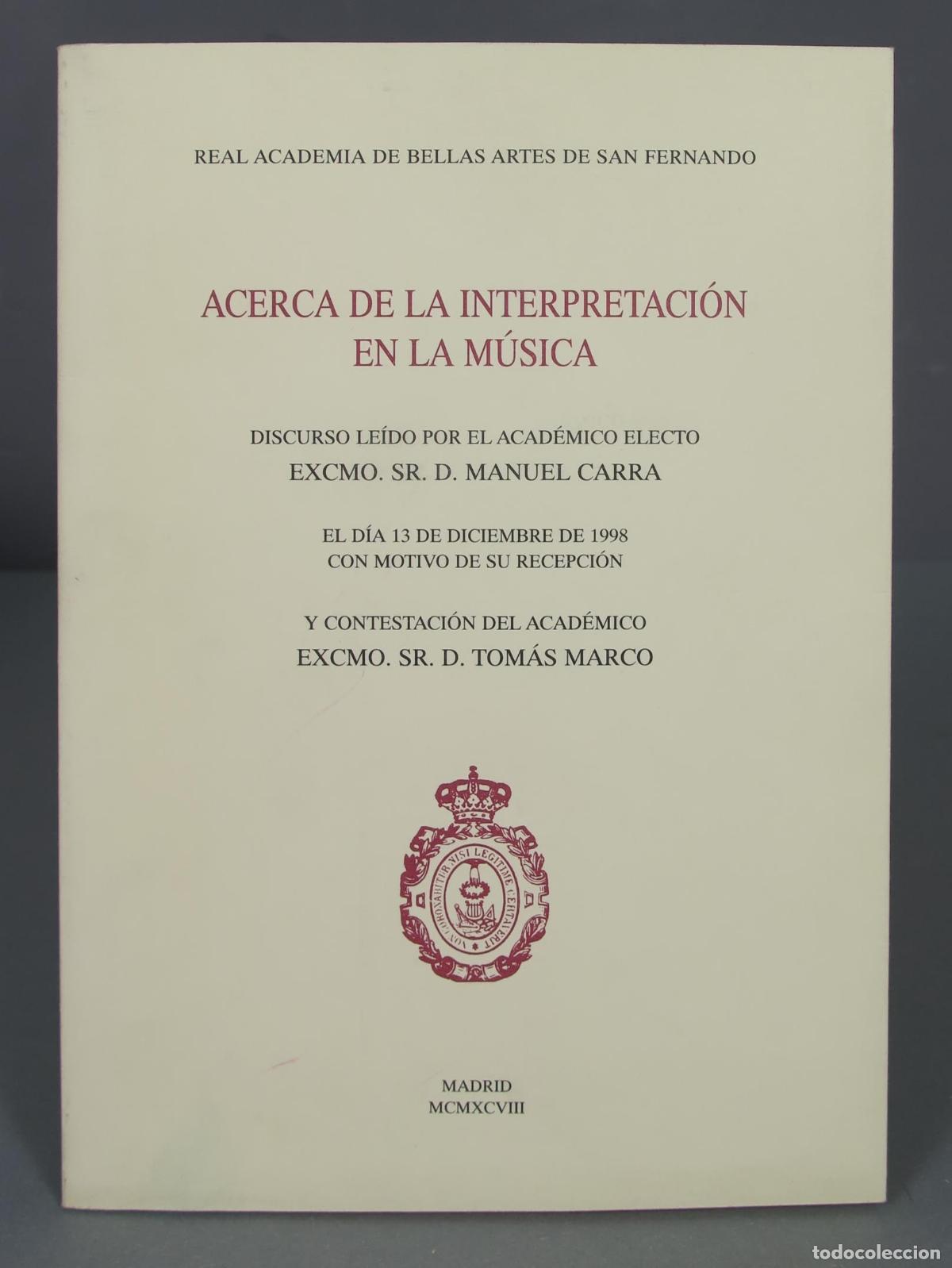 Libros de segunda mano: ACERCA DE LA INTERPRETACION DE LA MUSICA. CARRA - Foto 1
