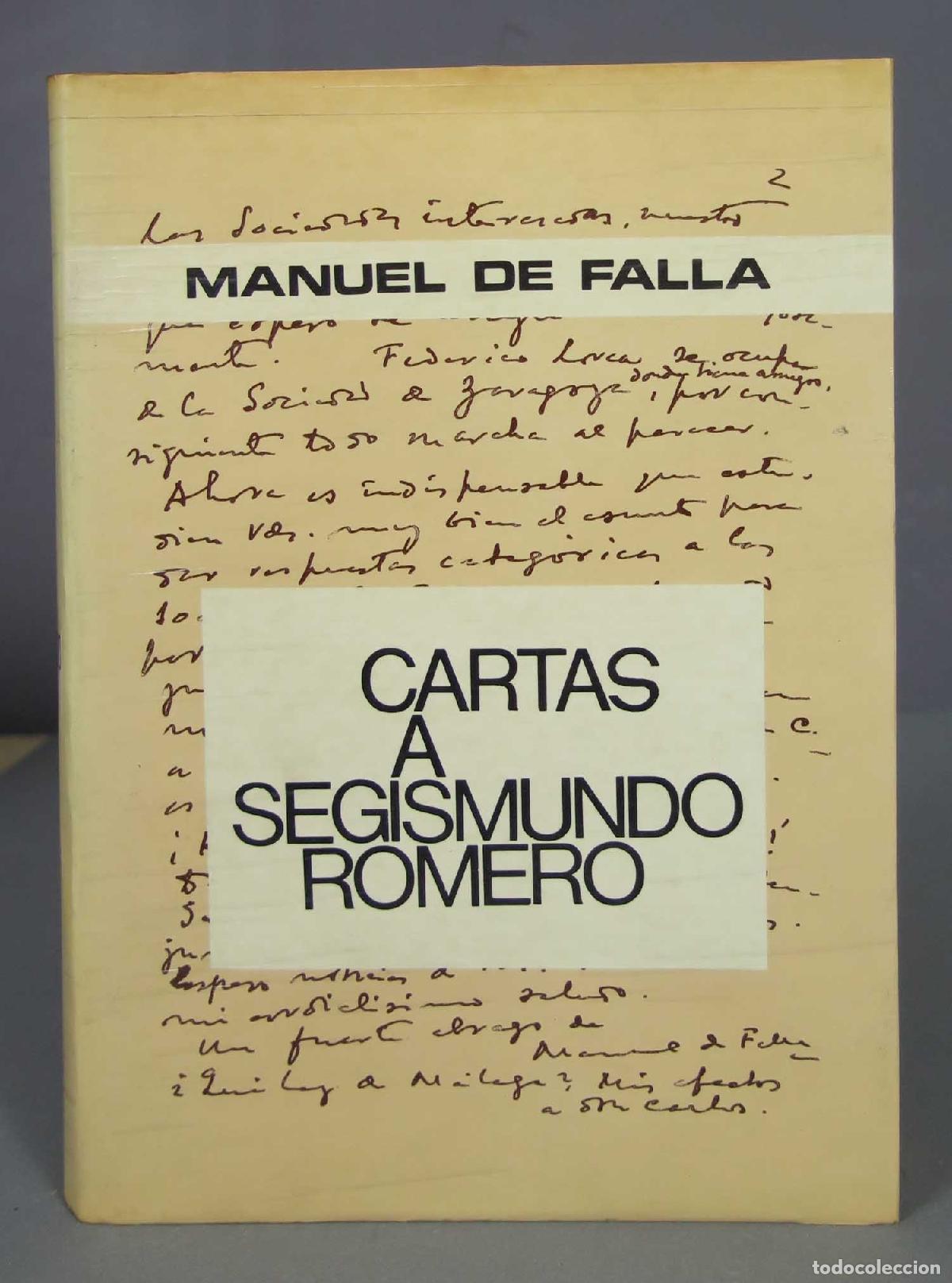 Libros de segunda mano: CARTAS A SEGISMUNDO ROMERO. FALLA - Foto 1