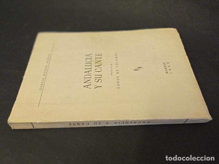 Libros de segunda mano: 1962 - GARC&Iacute;A DURAN MU&Ntilde;OZ. Andaluc&iacute;a y su cante. Pr&oacute;logo del Conde de Colombi