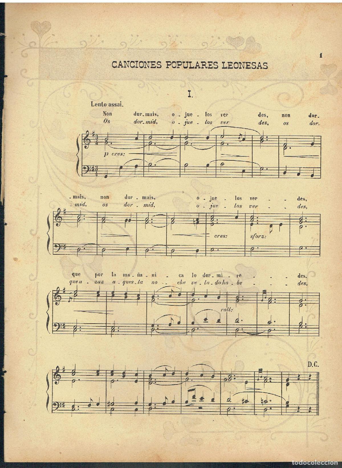 Libros de segunda mano: Canciones Populares Leonesas. (Partitura)