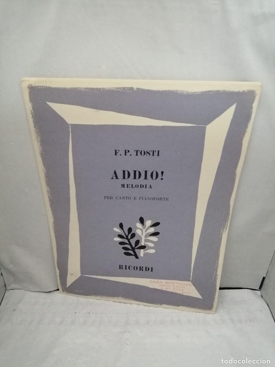 Libros de segunda mano: Addio! (Addio). Melod&iacute;a per canto e pianoforte - Foto 1