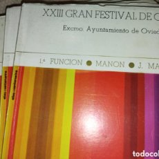 Libros de segunda mano: XXIII GRAN FESTIVAL DE LA ÓPERA. EXCELENTÍSIMO AYUNTAMIENTO DE OVIEDO. AÑO 1970. 6 LIBROS CORRESPOND
