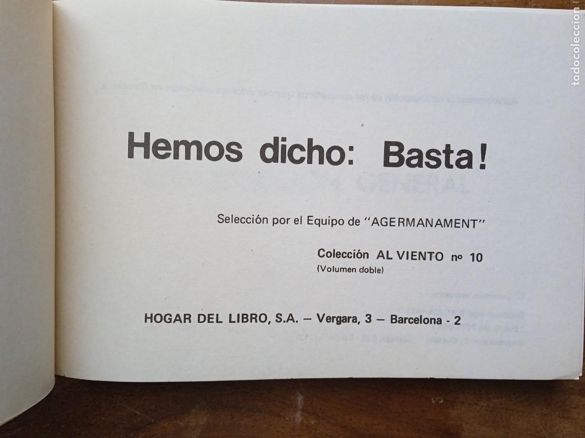 Libros de segunda mano: Hemos dicho Basta. 1977 - Foto 2