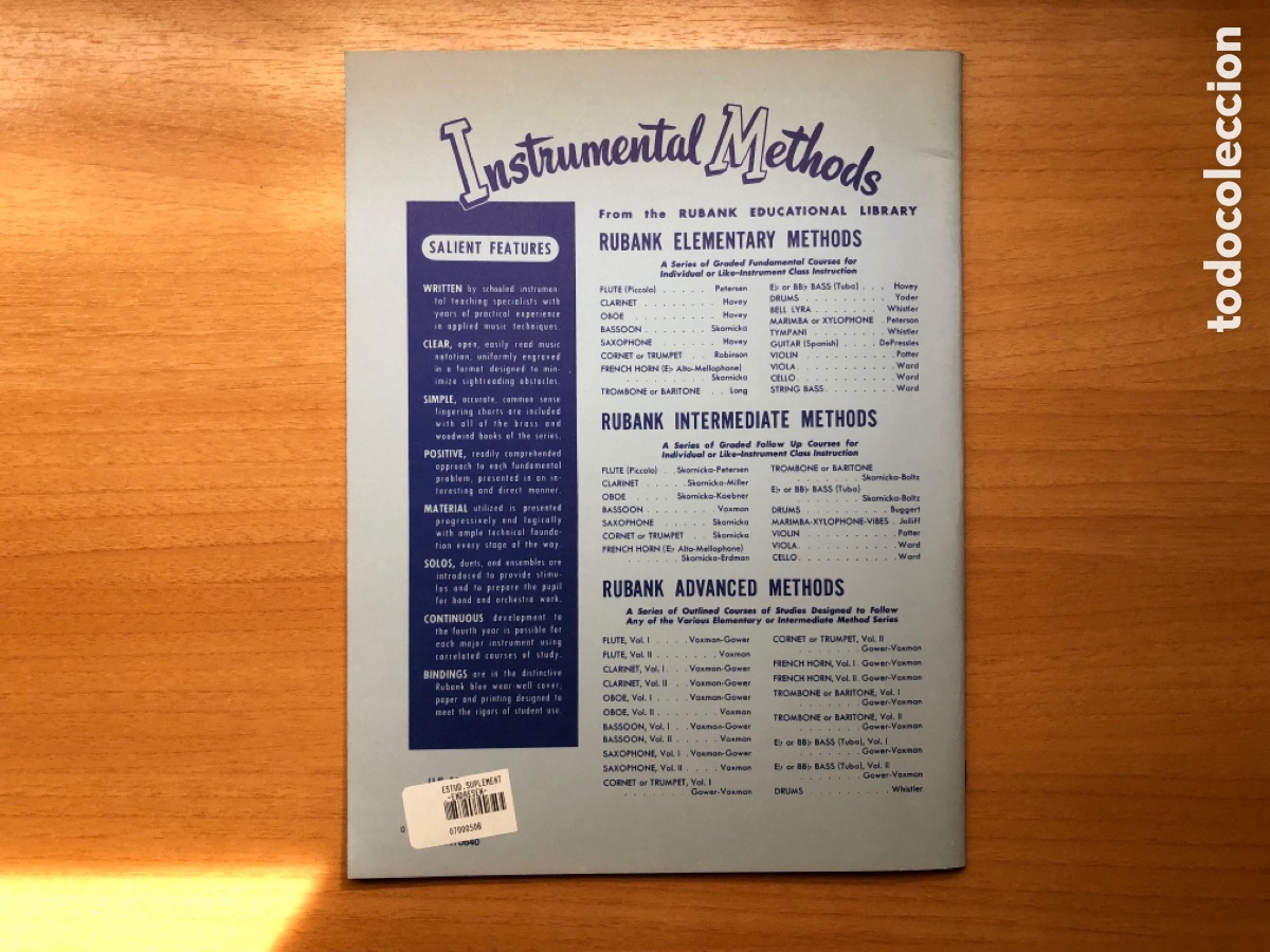 Libros de segunda mano: Rubank Supplementary Studies Trombone - Foto 2