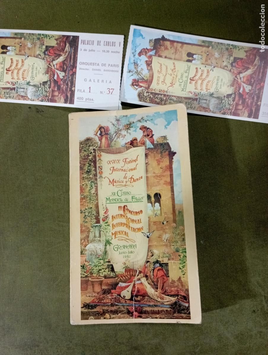 Gebrauchte B&uuml;cher: Libro Programa festival internacional de m&uacute;sica y danza Granada 1981-+dos entradas