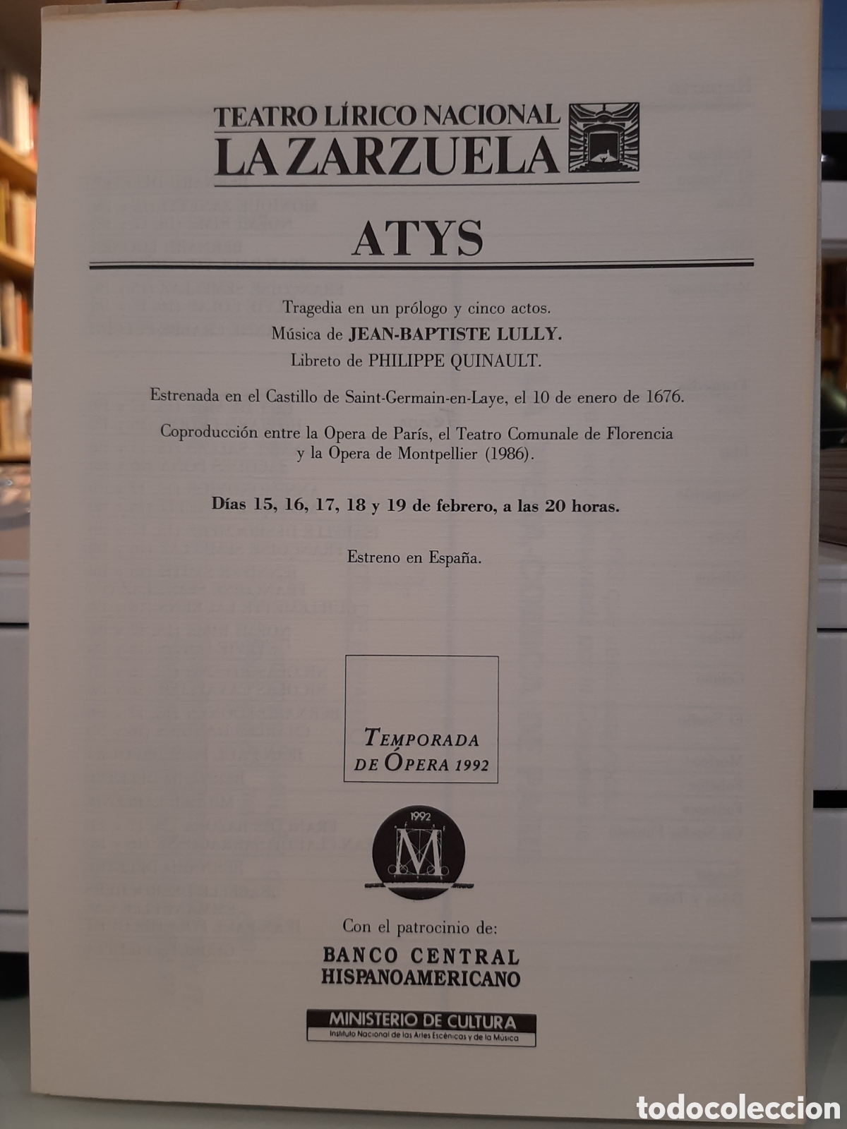 Libros de segunda mano: Atys - Jean-Baptiste Lully (Libreto) - Foto 2