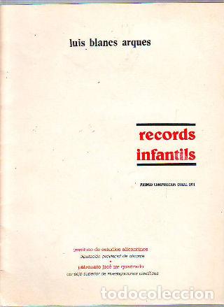 Libros de segunda mano: RECORDS INFANTILS. - BLANQUES ARQU&Eacute;S Luis. - Foto 1