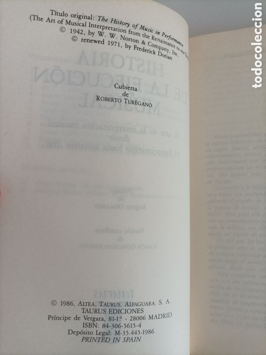 Libros de segunda mano: Historia de la ejecuci&oacute;n musical / Frederic Dorian. - Foto 3