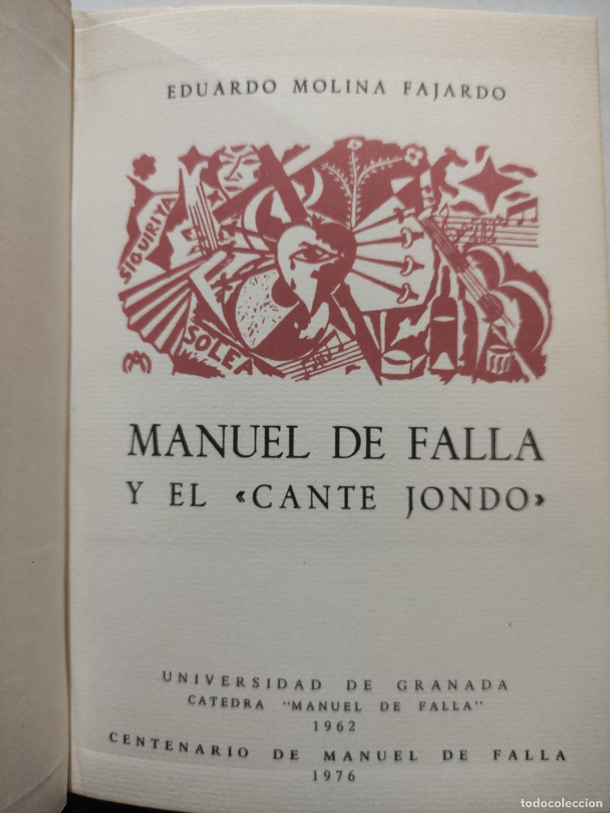 Libros de segunda mano: CENTENARIO DE MANUEL DE FALLA - MANUEL DE FALLA Y EL CANTE JONDO - Foto 6