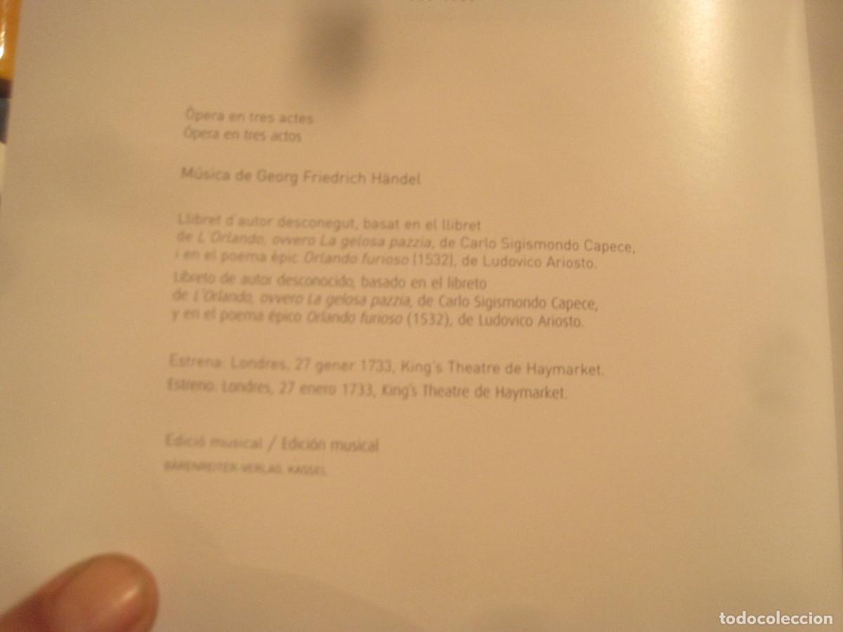 Libros de segunda mano: Georg Friedrich Hendel - Orlando - Foto 2