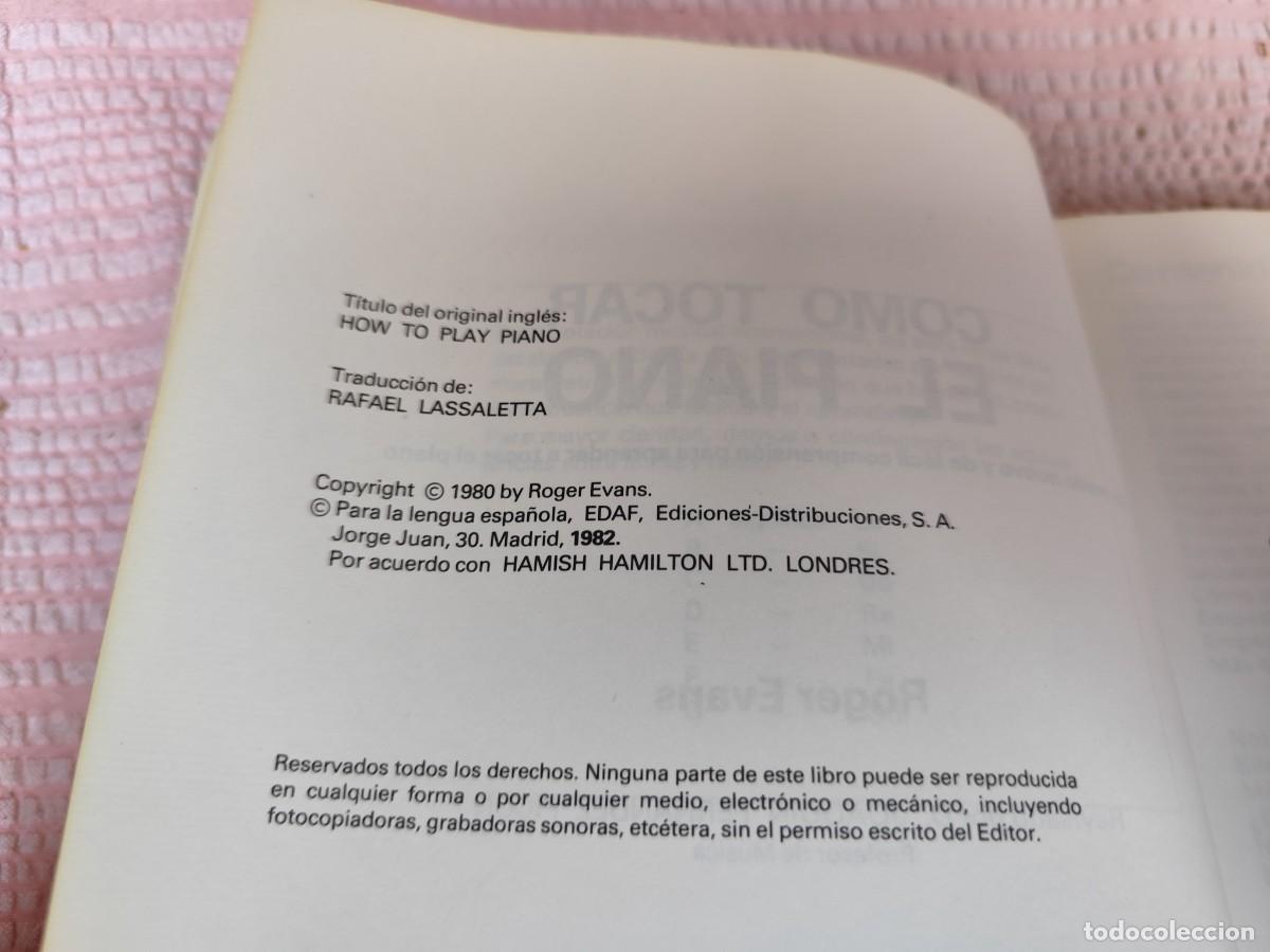 Libros de segunda mano: COMO TOCAR EL PIANO / ROGER EVANS / EVA 213-212 / EDAF - Foto 5