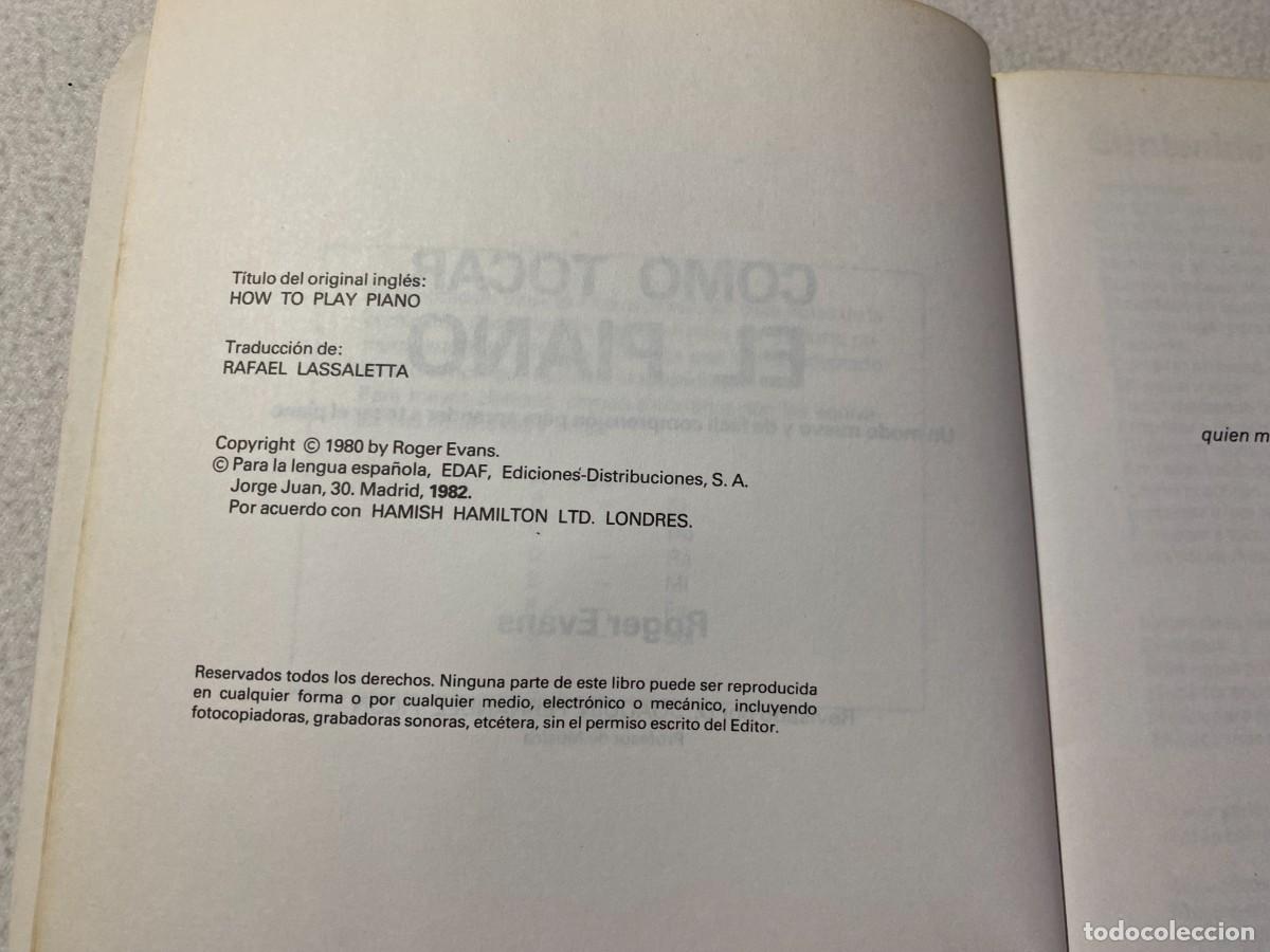 Libros de segunda mano: COMO TOCAR EL PIANO. ROGER EVANS. EDAF - Foto 10