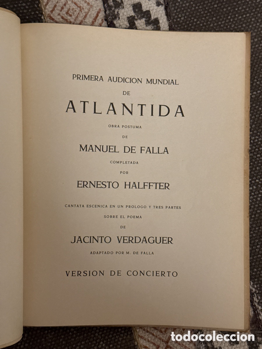 Libros de segunda mano: Atl&aacute;ntida - Programa de la primera audici&oacute;n mundial - Foto 2