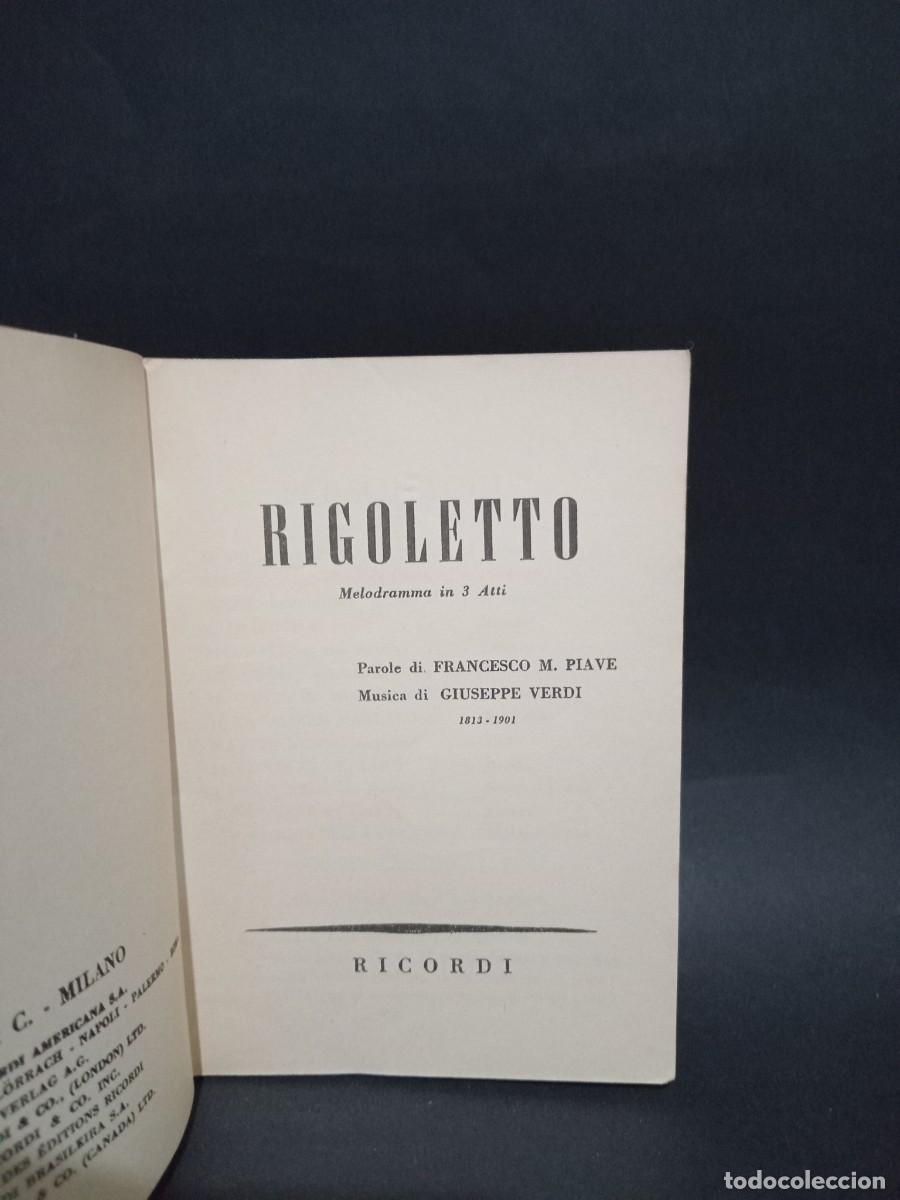 Libros de segunda mano: RICORDI - RIGOLETTO - 1958 - Foto 2