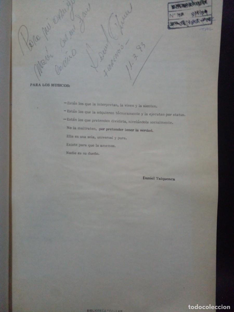 Libros de segunda mano: DANIEL TALQUENCA-TEMAS Y VERSIONES CORALES DE DANIEL TALQUENCA-1991 - Foto 2