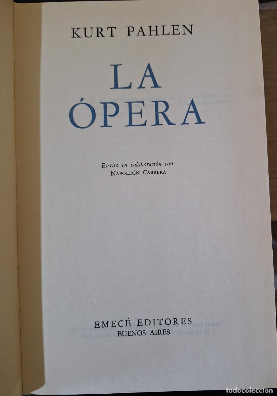 Libros de segunda mano: LA OPERA. - PAHLEN, Kurt. - Foto 2