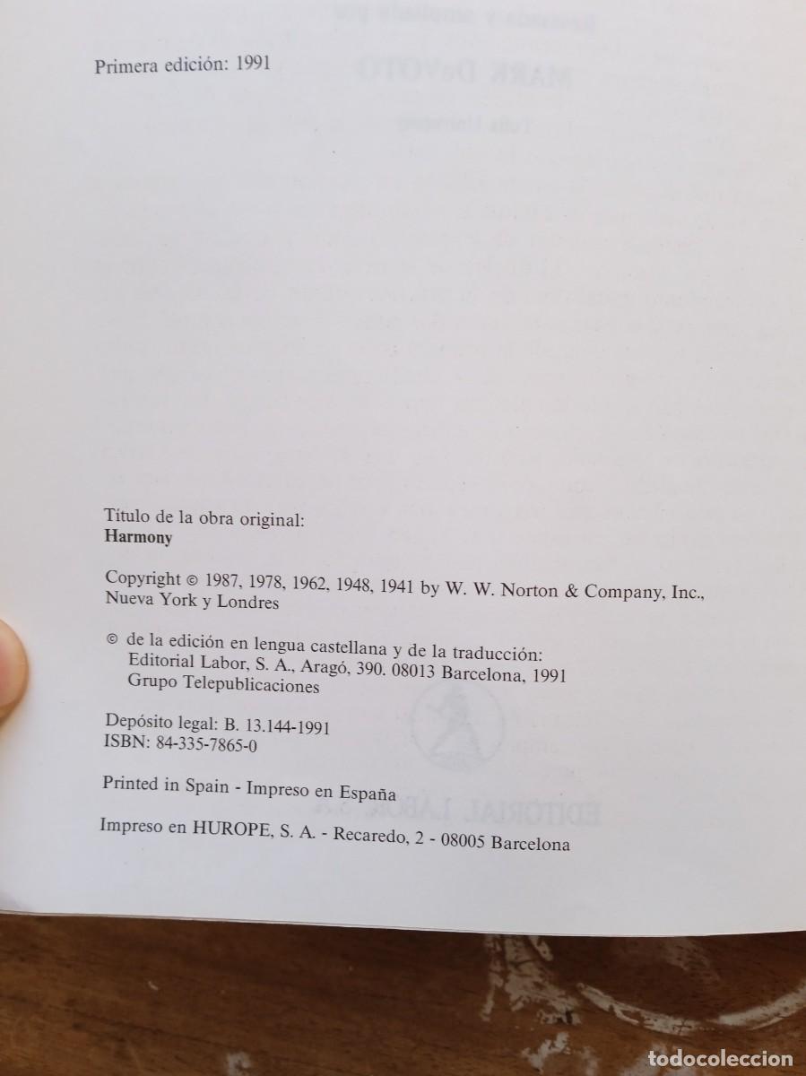 Libros de segunda mano: Armon&iacute;a. Walter Pist&oacute;n. Labor 1991. - Foto 3