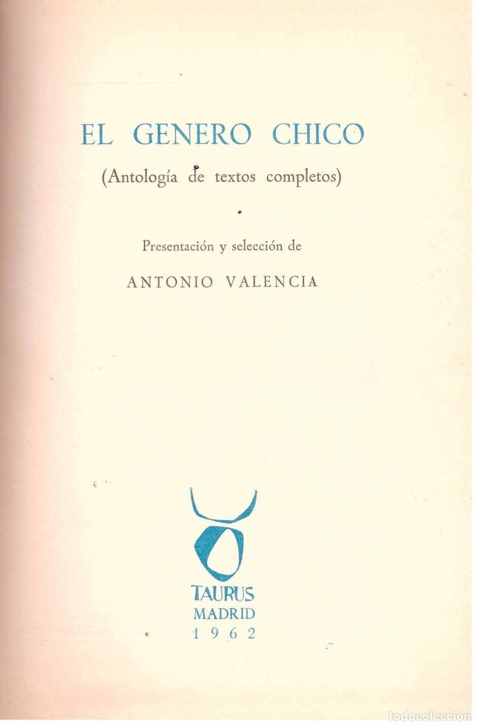 Libros de segunda mano: EL GENERO CHICO - Foto 1