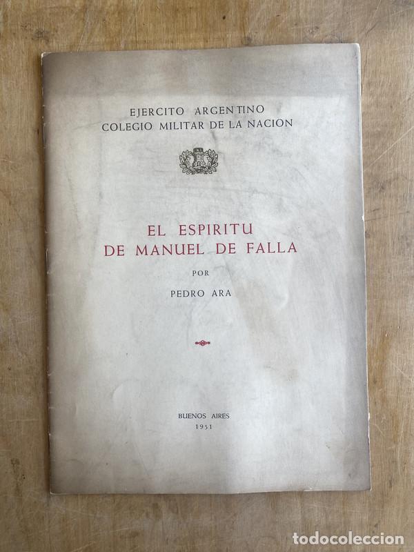 Libros de segunda mano: El espiritu de Manuel de Falla - Ara, Pedro - Foto 1