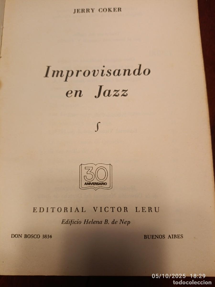 Libros de segunda mano: M&uacute;sica. Improvisando en jazz. Jerry Coker - Foto 3