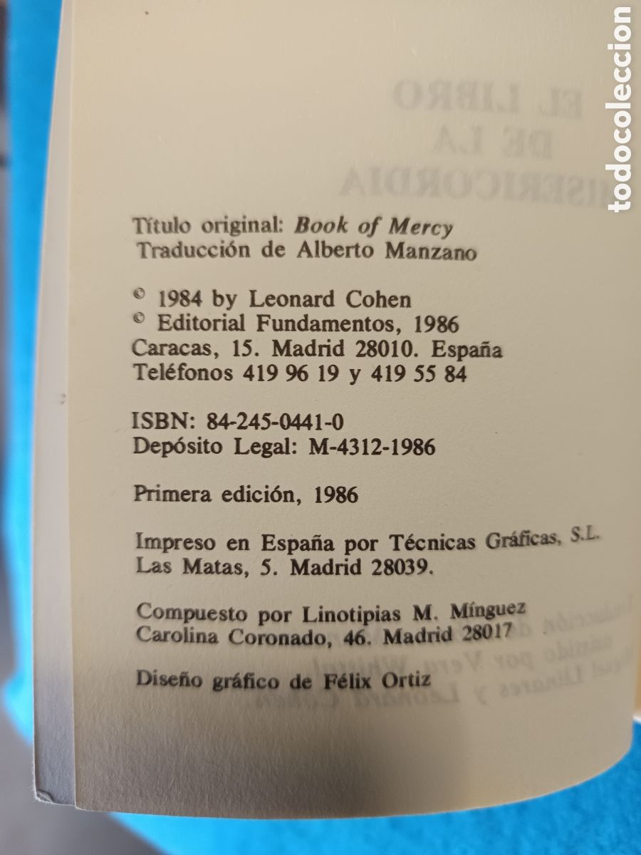 Libros de segunda mano: Leonard Cohen - Salmos. El libro de la Misericordia - Foto 4