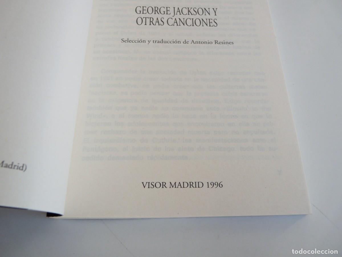Libros de segunda mano: George Jackson y otras canciones Bob Dylan REF: 3-242 - Foto 4
