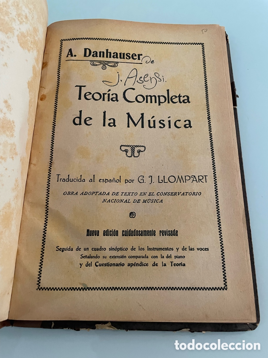 Libros de segunda mano: Teoria Completa de la Musica. A. Danhauser. Encuadernado en tapa dura